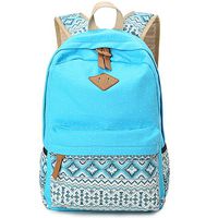 M inch Polka Dot Laptop Backpack - Professional Canvas 14" School napsack College Backpack (Sky blue)