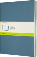 Moleskine Cahier Journal, Soft Cover, XL (7.5" x 9.5") Plain/Blank, Brisk Blue (Set of 3)