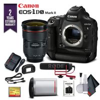 Canon EOS-1DX Mark II DSLR Camera W/Canon EF 24-70mm f/2.8L II USM Lens & Mic with 2 Year Extended Warranty (International Model) - Advanced Bundle
