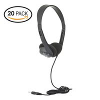 Egghead EGG-IAG-1000FA-BK-SO-20 Heavy-Duty Stereo School Headphones W/Tangle-Free Cord (Pack of 20)-, Black