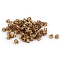 uxcell a16041800ux0824 M3 x 3 mm Female Thread Brass Knurled Threaded Insert Embedment Nuts 100PCS (Pack of 100)