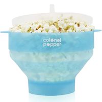 Colonel Popper Popcorn Popper Silicone Microwave Popcorn Maker Air Popper (Glacier Blue)