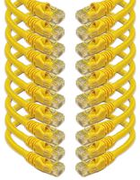 iMBAPrice - Cat6 RJ45 Snagless Ethernet Patch Cable in Yellow Color (5 Feet) - 10 Pack