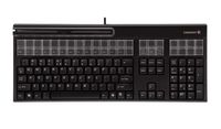 CHERRY G86-71411 LPOS Keyboard - MSR - Spill Resistant - USB - Wired - Black - US 131 Key Layout