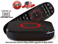 MAG 324 W2 IPTV with IPTV Service Subscription (Better Than Box MAG 322 W1 iptv Box) Cable Receiver Live Channels, Free Ethernet Cable Included