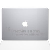 The Decal Guru Creativity is A Drug MacBook Decal Vinyl Sticker - 15" MacBook Pro (2015 & Older) - Silver (1222-MAC-15P-S)