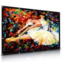 Wsky Projector Screen, 120 inch HD Foldable Portable Outdoor Projection Screen Anti-Crease 16:9 Video Projector Best Home Theater Movie Party Class