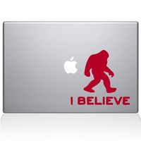 The Decal Guru 1904-MAC-15X-DR I Believe Bigfoot Decal Vinyl Sticker, Red, 15" MacBook Pro (2016 & Newer)