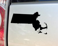 Nashville Decals Massachusetts Vinyl Decal Laptop Car Truck Bumper Window Sticker, 6.5" x 4", Black