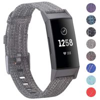 EZCO Bands Compatible with Fitbit Charge 3, Woven Fabric Breathable Watch Strap Quick Release Replacement Wristband Accessories Man Woven Compatible with Charge 3 Fitness Smart Watch