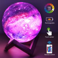 HYODREAM 3D Printing Moon Lamp Moon Light Kids Night Light 16 Color Change Touch and Remote Control Galaxy Light As a Gift Ideas for Boys or Girls(5.9inch)
