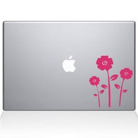 The Decal Guru Flowers MacBook Decal Vinyl Sticker - 13" MacBook Pro (2015 & Older) - Pink (1062-MAC-13P-BG)