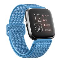 AK Bands Compatible with Fitbit Versa, Soft Replacement Wristband Sport Loop with Fastener Adjustable Closure for Fitbit Versa Lite Women Men (Cape Code Blue, 5.5" - 9.4")