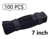 Jewoster 100pcs Cable Ties Reusable Fastening Cable Ties Cable Straps Strips Wire Organizer Cord Rope Holder for Laptop PC TV 7 Inch (100 pcs, Black)