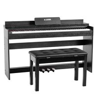 LAGRIMA Digital Piano, 88 Key Electric Keyboard Piano for Beginner/Adults with Padded Piano Bench+Music Stand+Power Adapter+3-Pedal Board+Instruction+Headphone Jack(Black With 2 Person Bench)