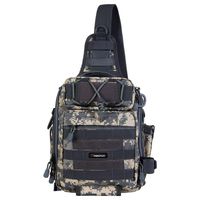 Piscifun Water-Resistant Outdoor Tackle Bag Single Shoulder Fishing Tackle Storage Bags Durable Handbag Crossbody Bag Multifunctional Bags for Camping Hiking Cycling Travelling Digital Camouflage