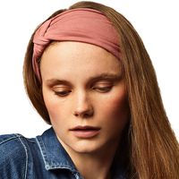 BLOM Original Multi Style Headband. For Women Yoga Fashion Workout Running Athletic Travel. Wear Wide Turban Thick Knotted + More. Comfort Stretch & Versatility. (Canyon Rose)