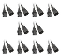 3 Feet (1 Meters) 18AWG Computer Monitor Power Extension Cord C13 to C14 Power Cable 3ft (1M) Computer to PDU 10 Amp Power Extension Cord MM682396 (10 Pack)
