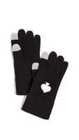 Kate Spade New York Women's Spade Tech Gloves, Black/Cream, One Size