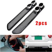 CHAMPLED 2 Pcs Decor Silicone Black Carbon Fiber Grille Sewn Side Lip Guard Splitter Spoiler Car for Acura Nissan Mitsubishi Subaru Mazda