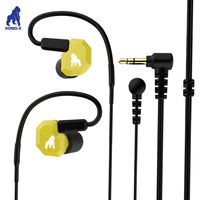 Kong-X HMC-K17 HiFi Running Headphones Over Ear in Ear Noise Isolating Sweatproof Sport Earbuds Earphones Earhook Wired Stereo Workout Ear Buds for Jogging Gym for iPhone iPod Samsung (Yellow)
