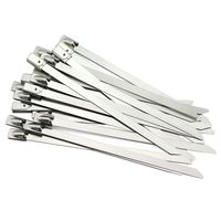 Maxmoral 20pcs Metal Locking Cable Ties 304 Stainless Steel Self-Locking Zip Ties 4.6x100mm