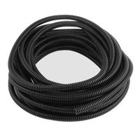 uxcell Bellows Hose Corrugated Conduit Cable Tube Pipe 10x6.8mm Dia 9M Black