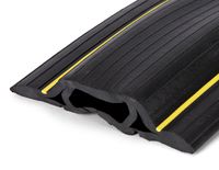 6.5 Feet Heavy Duty Cable Protector + Cord Cover - 3 Cord Channels - Durable Black PVC is Flexible, Odor Free, Easy to Unroll and Open - Conceal Wires at Home, Office, Warehouse, Workshop, Concerts