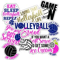Volleyball Stickers (10 Pack), Perfect Choice for Motivational Volleyball Water Bottle Stickers, Anywhere You Need Volleyball Decals or Laptop Stickers, Waterproof Durable 100% Vinyl