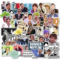 The Office Stickers[50pcs] Funny Quote Waterproof Vinyl Stickers Pack with Michael Dwight Jim Dunder Mifflin Stickers for Hydro Flasks Water Bottles Laptop Notebook Computers Guitar Bike Helmet Car