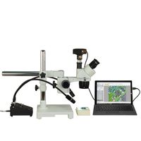 Trinocular 10X-20X-40X-80X 18MP USB3.0 Stereo Boom Stand Microscope with 6W LED Gooseneck Light
