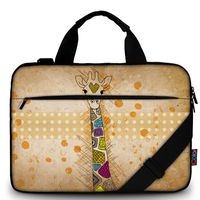 iColor 15" Canvas Laptop Shoulder Messenger Bags 14" 15.4 Inch Office Briefcase 15.6" Computer PC Notebook Tablet Handle Cases Carrying Sleeve Cover Holder (14"~15.6", Giraffe)