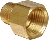 Anderson Metals Brass Pipe Fitting, Adapter, 3/8" Male Pipe x 1/2" Female Pipe