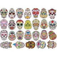 Sugar Skull Stickers Pack 50pcs Laptop Skull decals dia de los muertos Mexican Day of the Dead Sticker Bomb Water Bottle Luggage Bike Computer Skateboard Vinyl Decal Pack (Sugar Skull stickers 50pcs)