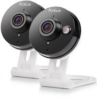 Funlux 720p HD WiFi Wireless Smart Home Security Camera System Indoor Two-Way Audio Night Vision Motion Detection 115 Degree Viewing Angle (2 Pack)