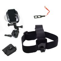 Action Mount - GoPro Style Sportsman's Mount & Head Mount Combo Set for Smartphone or GoPro: Clamp Attaches to Sports Fishing Rod, Bow, Shotgun, and More. Any Phone. (Black)