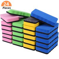 Dry Erase Erasers, 24 Pack Magnetic Whiteboard Eraser Chalkboard Cleansers Wiper for Classroom Office and Home (Mixed Colors)