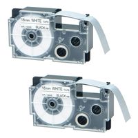 NineLeaf 2 Pack Black on White Tape Cassette Compatible XR-18WE XR18WE XR-18WE2S XR18WE2S Label Tape for KL-100 KL-120 KL-430 KL-1500 KL-2000 KL-7000 Label Maker (3/4" x 26ft,18mm x 8m)