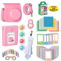 The Ultimate Accessories Kit Bundle for Fujifilm Instax Mini 9 Instant Film Camera | Includes Leather Camera Case + 20 Sheets of Instant Film + Photo Album + Frames + Close-Up Selfie Lenses + More
