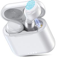 TOZO T6 True Wireless Earbuds Bluetooth Headphones Touch Control with Wireless Charging Case IPX8 Waterproof TWS Stereo Earphones in-Ear Built-in Mic Headset Premium Deep Bass for Sport White
