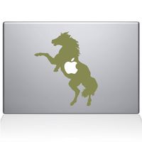 The Decal Guru 0158-MAC-13A-G Bucking Horse Vinyl Sticker, 13" Macbook Air, Gold