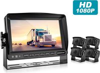 HD Backup Camera System Kit,7''1080P Reversing Monitor+IP69 Waterproof Rear View Camera,Sharp CCD Chip, 100% Not Wash Up,Truck/Semi-Trailer/Box Truck/RV (FHD4-Wired)