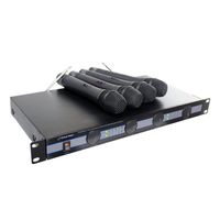 Pyle 4-PC VHF System Mixed XLR Output for Quality Sound, Includes 4 Wireless Microphones (PDWM5000)