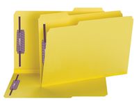 Smead Pressboard Fastener File Folder with SafeSHIELD Fasteners, 2 Fasteners, 1/3-Cut Tab, 2" Expansion, Legal Size, Yellow, 25 per Box (19939)