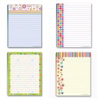 Fun Pattern Designs Pads - 4 Assorted Girl Designs Note Pads