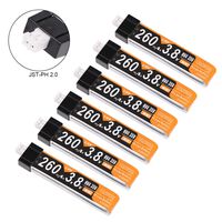 6pcs 260mAh HV 1S Lipo Battery 30C 3.8V JST-PH 2.0 Powerwhoop Connector for Tiny Whoop FPV Racing Drone