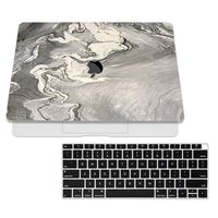 SOJITEK Gray Marbled Design Texture Skin Decal Sticker for 2018 MacBook Air 13 Inch A1932 Model with Touch ID & Includes Black Keyboard Cover