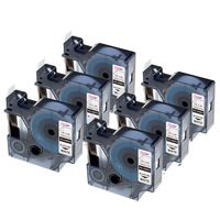 Replace DYMO D1 Label Tape 45013 Compatible with DYMO LabelManager 160 220P 280 PnP 360D 420P, Black on White, 0.47 Inch (12mm) x 23 Feet (7 Meter), 6-Pack