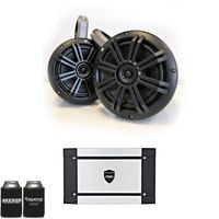 Kicker Marine Wake Tower System w/ Charcoal 6.5" Speakers, Wet Sounds HT-4 400 Watt Marine Amp