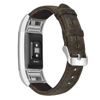 SKYLET Compatible with Fitbit Charge 2 Bands, Retro Genuine Leather Classic Replacement Wristband Compatible with Fitbit Charge 2 with Metal Connector Men Women Small Large